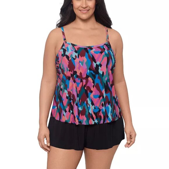 Swimsuit 22W Shorts One Piece Trimshaper Bathing Suit Plus Size Tummy Shaper NWT
